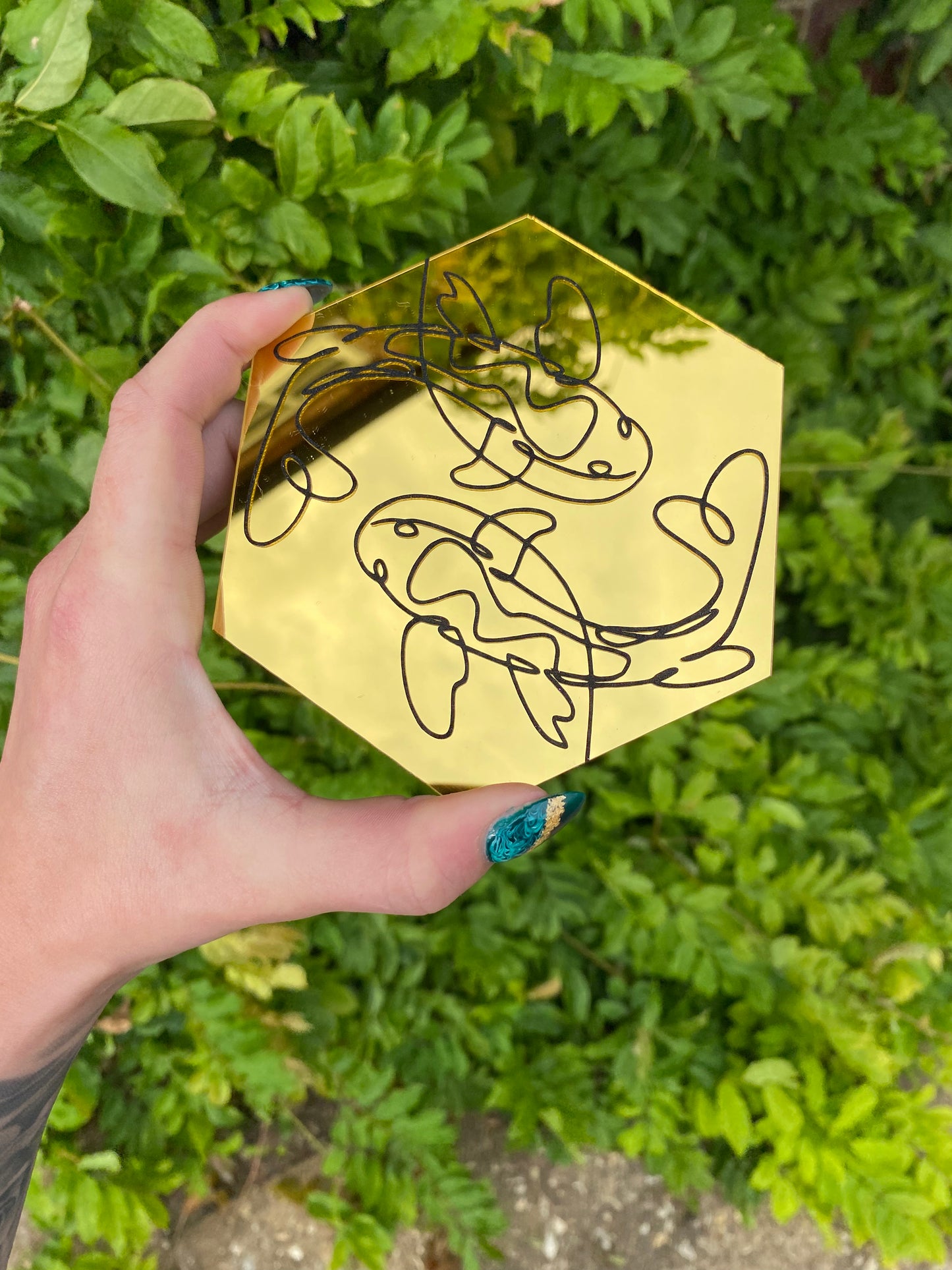 Koi Gold Hexagon Mirror