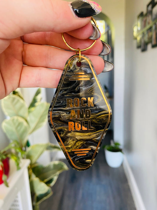 “Rock and Roll” Motel Style Keyring