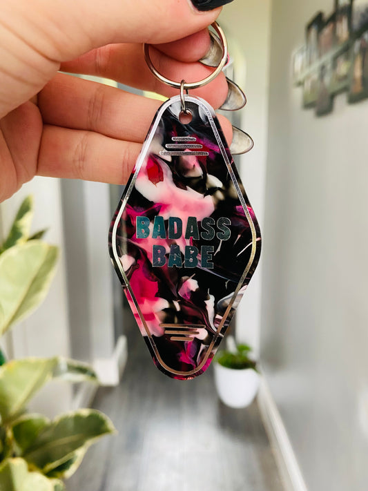 “Badass Babe” Motel Style Keyring