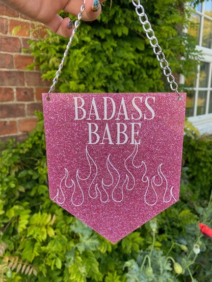 Badass Babe Glitter Acrylic Pennant