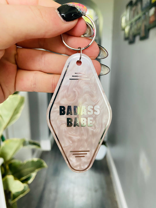 “Badass Babe” Motel Style Keyring