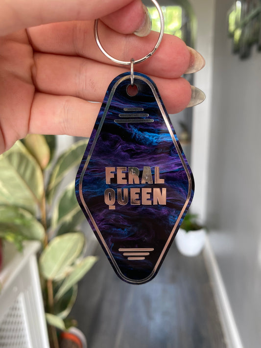“Feral Queen” Motel Style Keyring