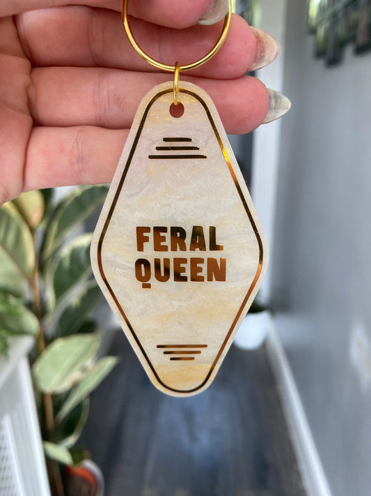 “Feral Queen” Motel Style Keyring