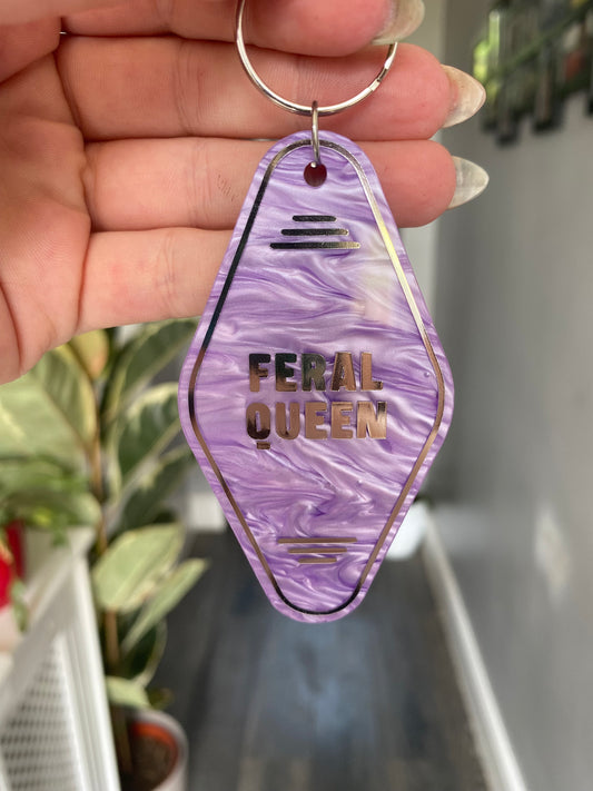 “Feral Queen” Motel Style Keyring