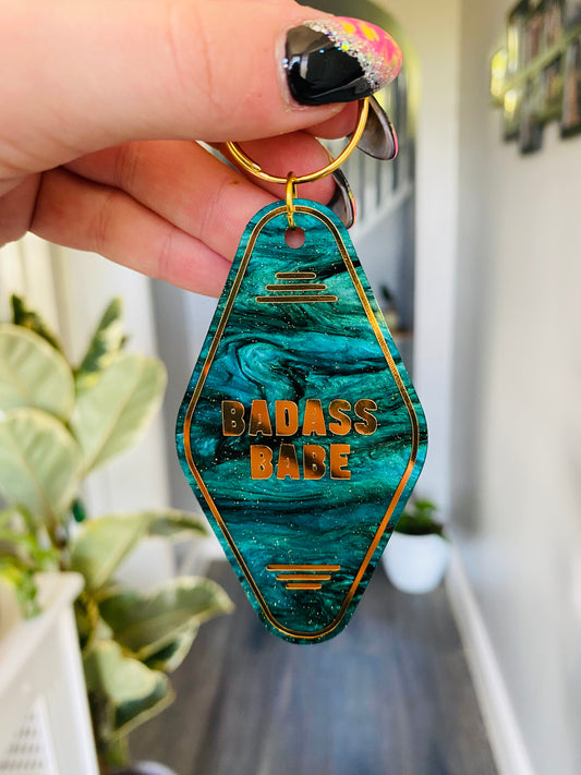 “Badass Babe” Motel Style Keyring