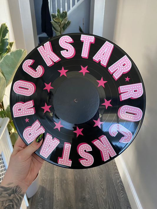 ROCKSTAR Pink 12” Upcycled Vinyl Record