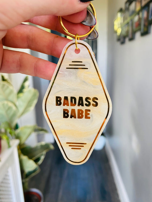 “Badass Babe” Motel Style Keyring