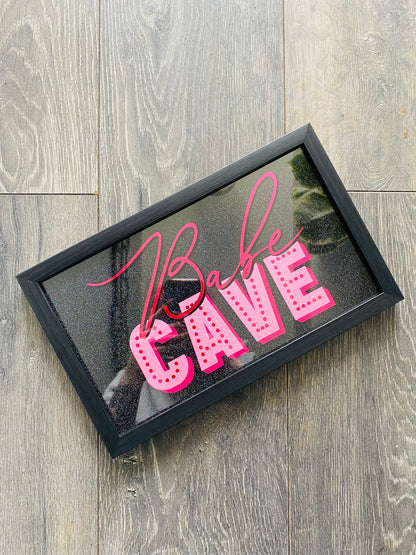 Babe Cave Framed Acrylic Sign