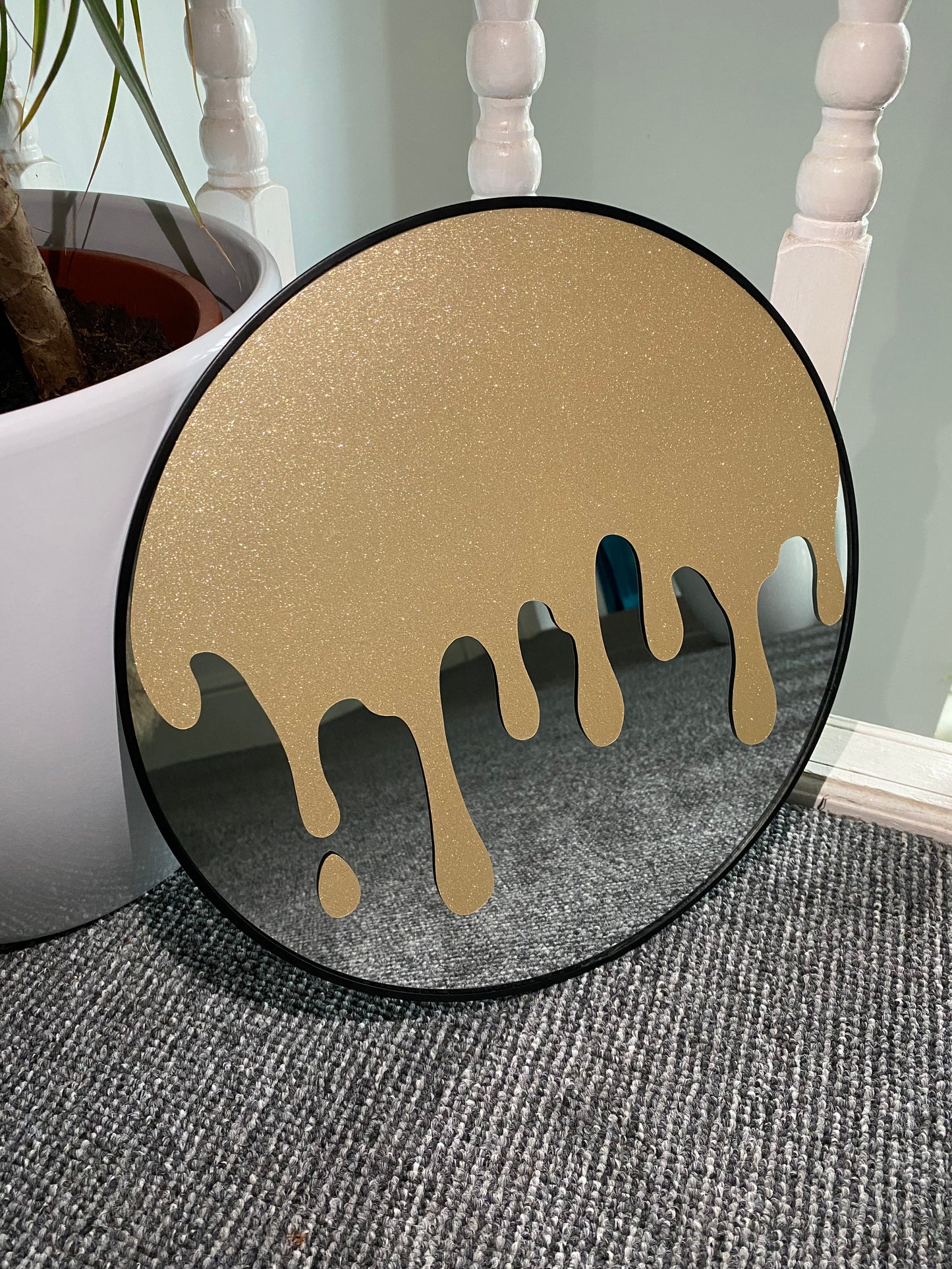 Gold Paint Drip Mirror