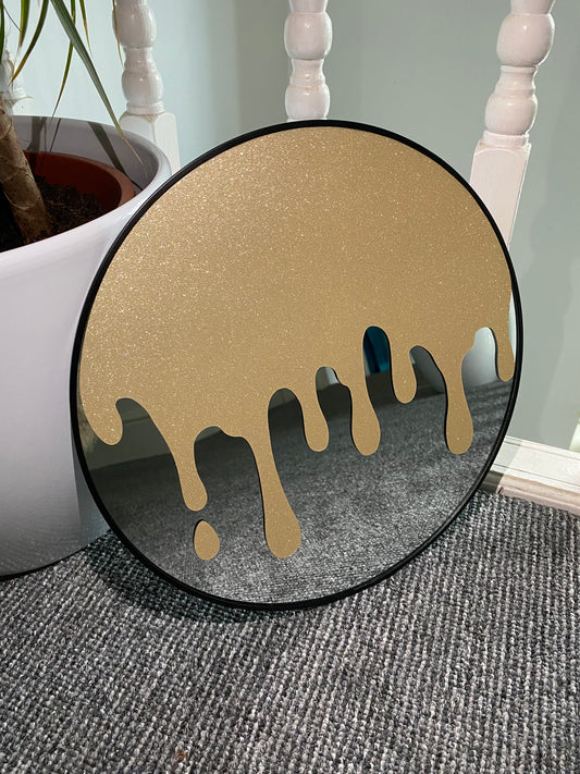 Gold Paint Drip Mirror