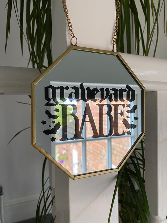 Graveyard Babe Small Hanging Mirror