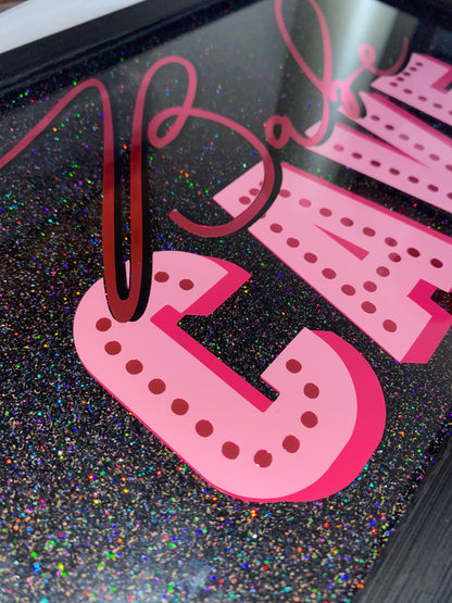 Babe Cave Framed Acrylic Sign