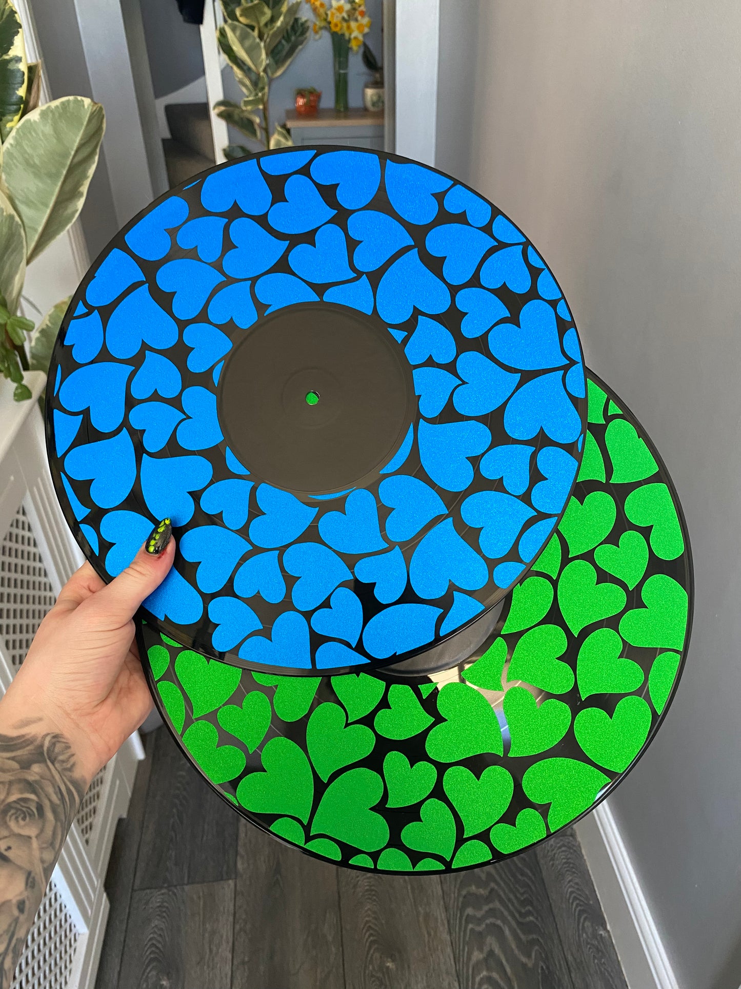 Shimmer Hearts 12” Upcycled Vinyl Record