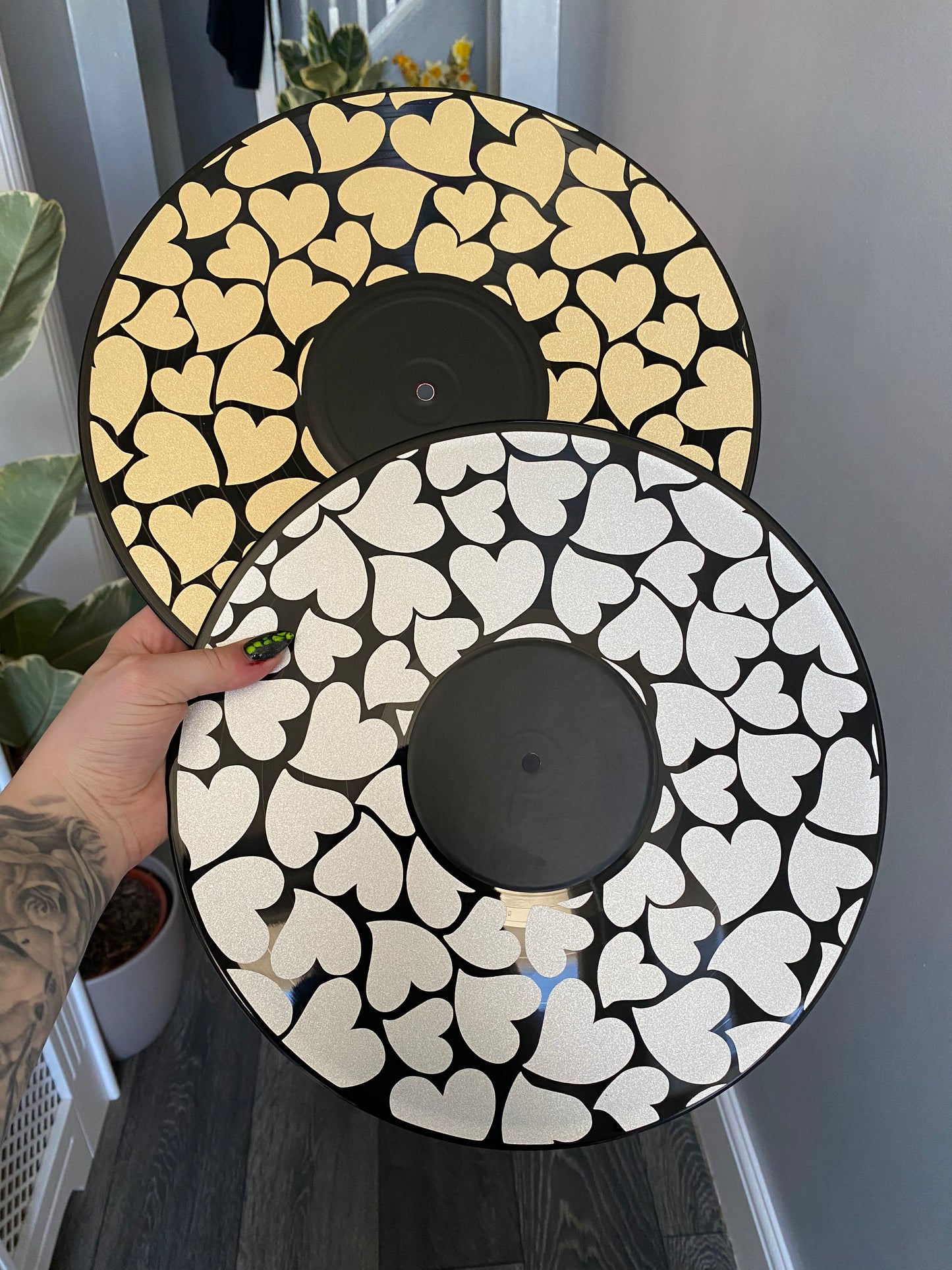 Shimmer Hearts 12” Upcycled Vinyl Record