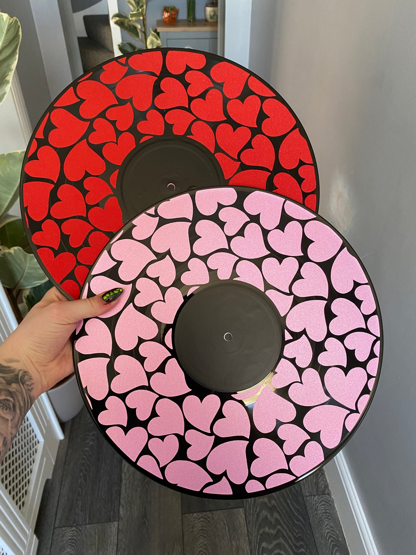 Shimmer Hearts 12” Upcycled Vinyl Record
