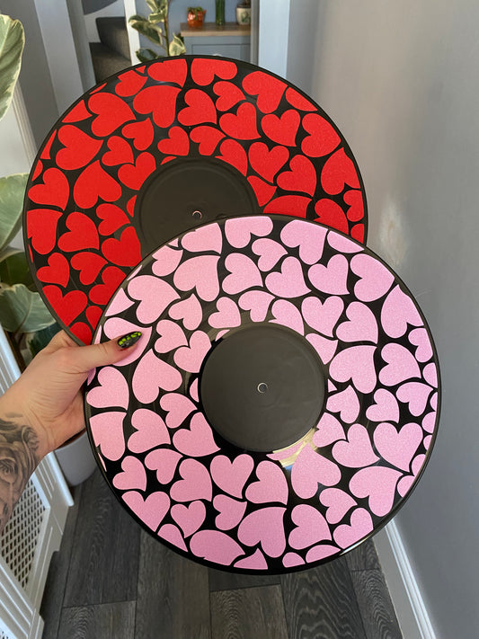 Shimmer Hearts 12” Upcycled Vinyl Record