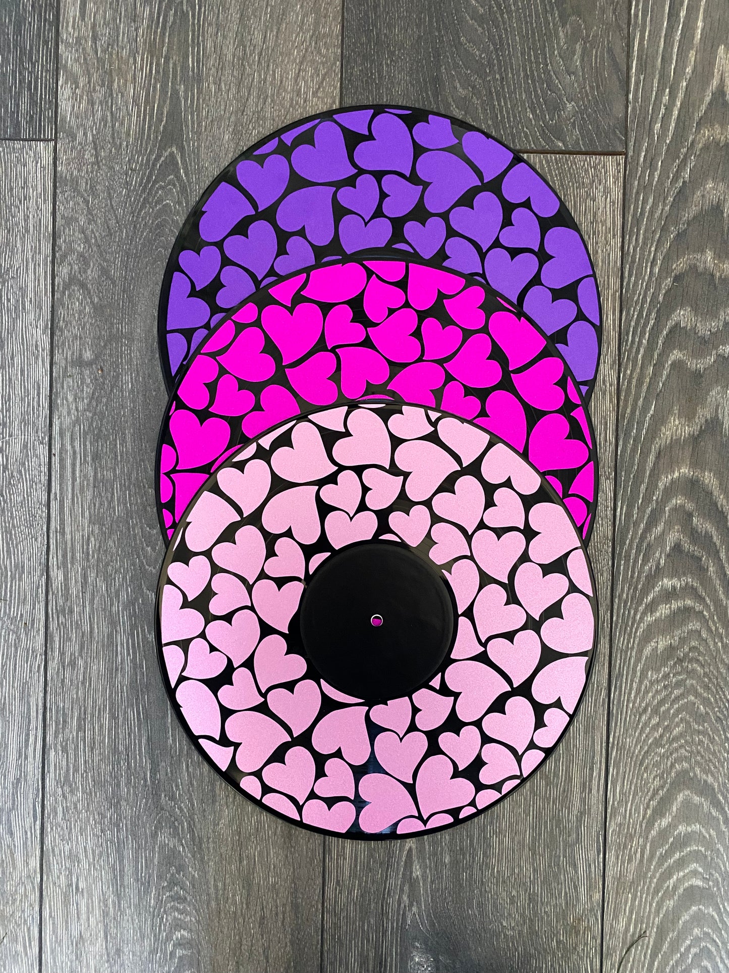 Shimmer Hearts 12” Upcycled Vinyl Record
