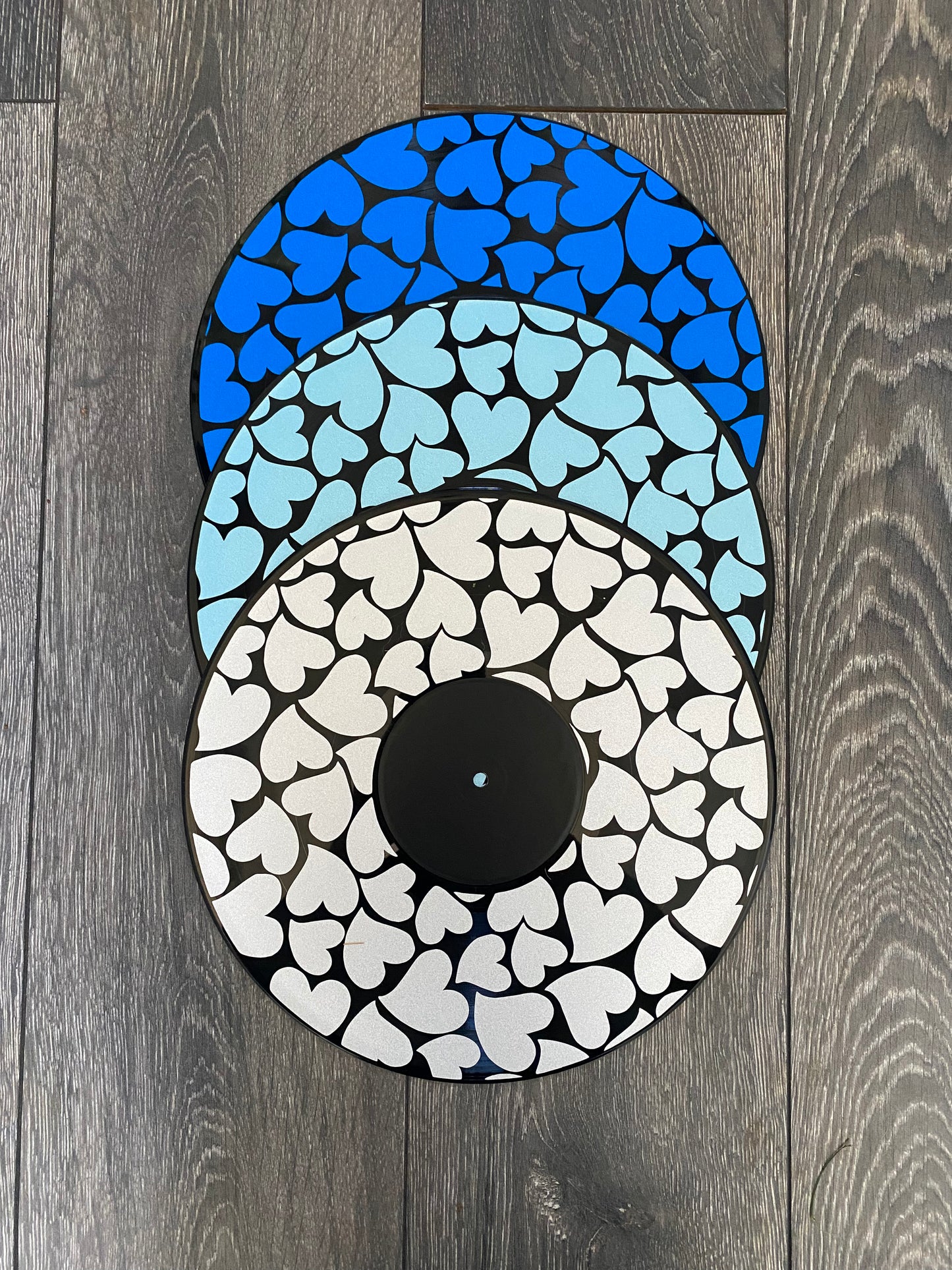 Shimmer Hearts 12” Upcycled Vinyl Record