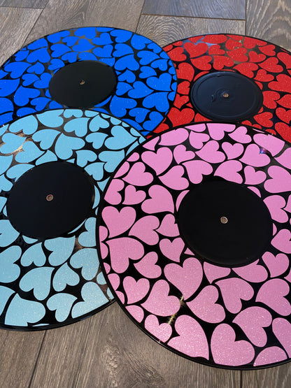 Shimmer Hearts 12” Upcycled Vinyl Record