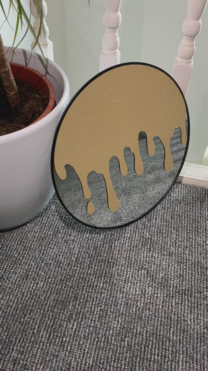 Gold Paint Drip Mirror